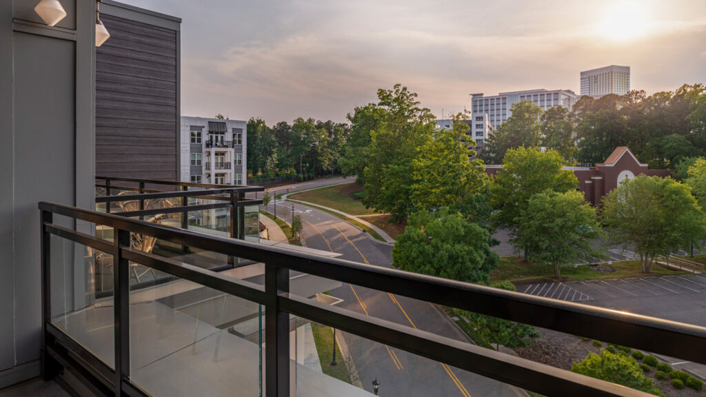 Glass panels on a multifamily project