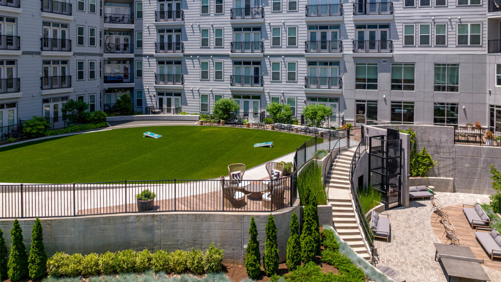 Custom fence in a multifamily space.